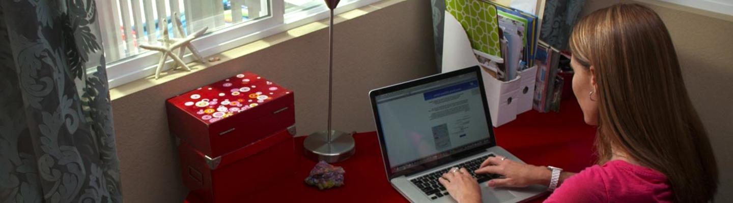 woman working on a laptop